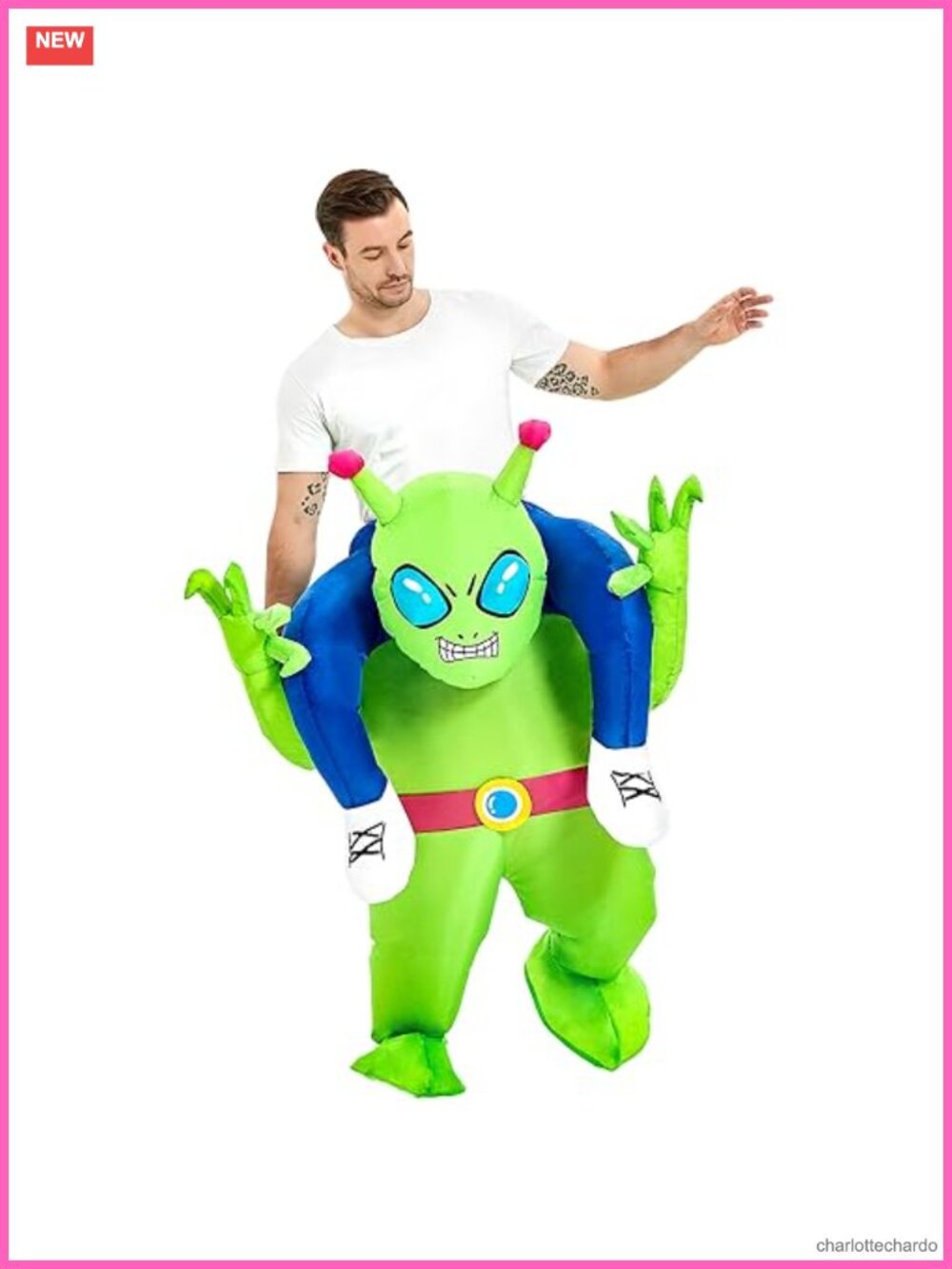 Inflatable Alien Costume Adult Blow Up Halloween Suit Ride On Cosplay